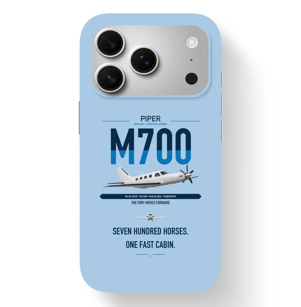 Piper M700 Fury design on light blue magsafe iphone case, for iPhone 17 Pro