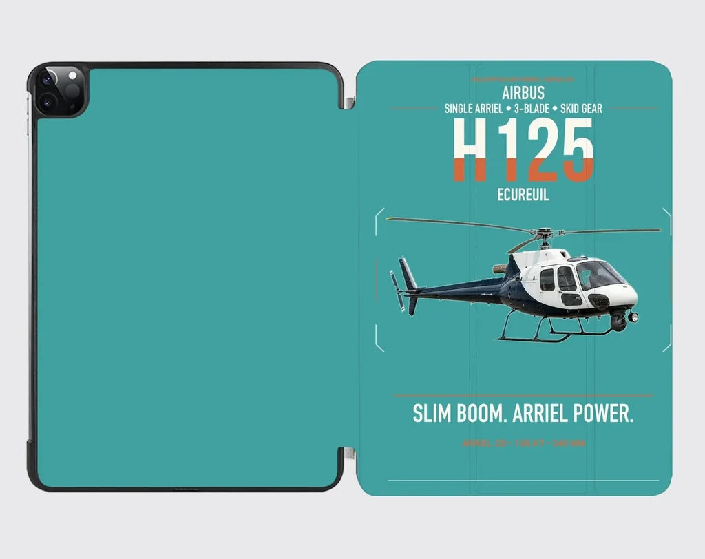 Airbus H125 design on turquoise ipad tablet case