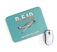 Thumbnail for P-51D Mustang design on turquoise rectangle mouse pad