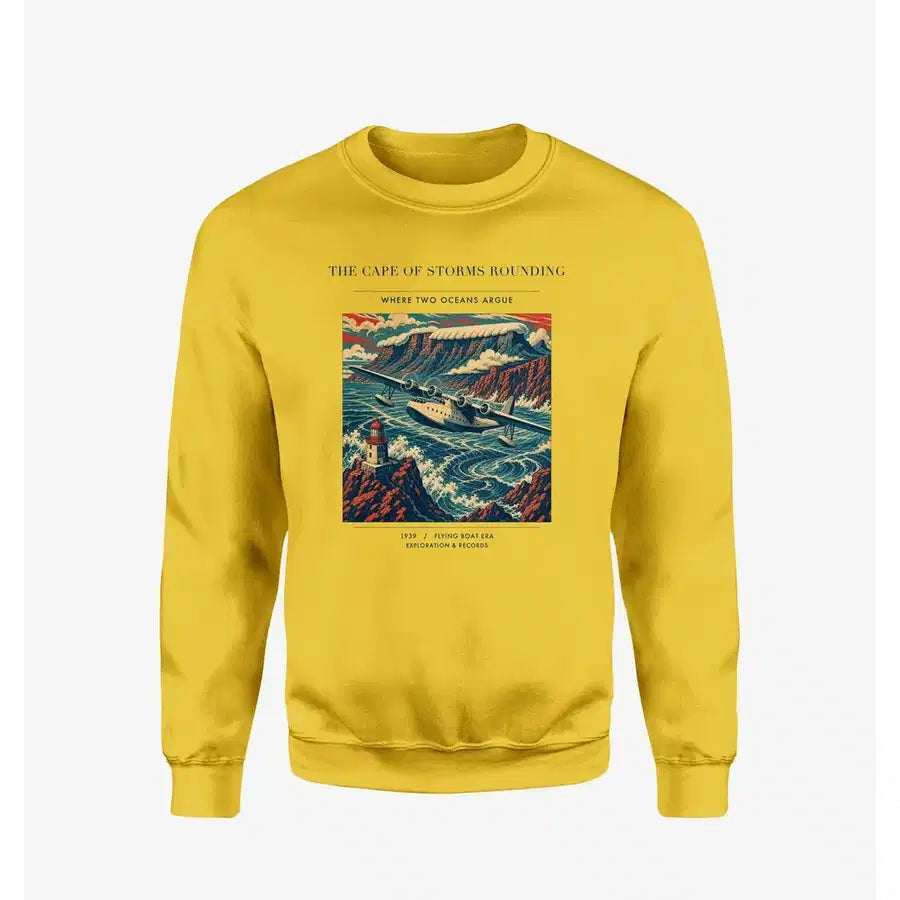 VINTAGE G4494 - The Cape Of Storms Rounding - Designed Sweatshirts design on yellow