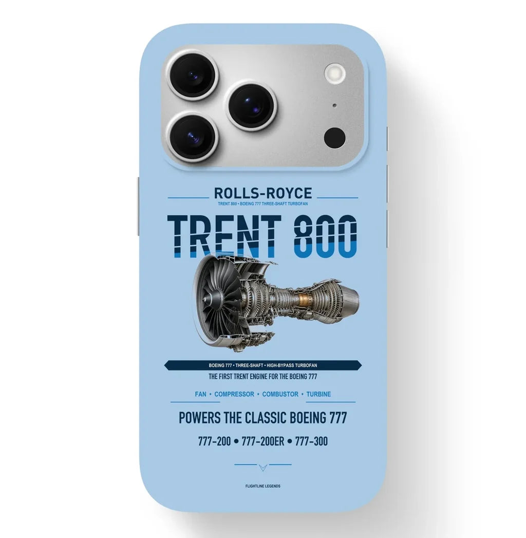 TRENT 800 Case design on light blue iphone case