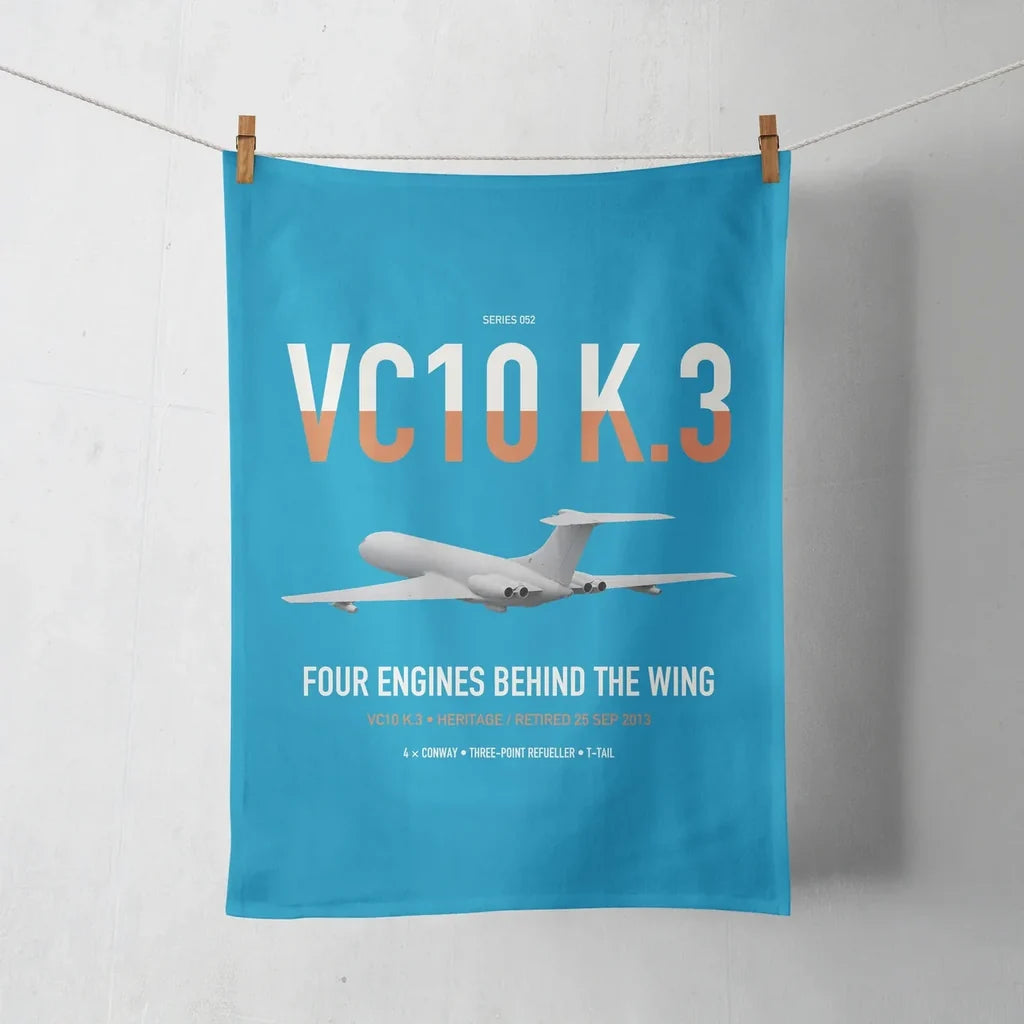 Vickers VC10 K.3 design on turquoise towel