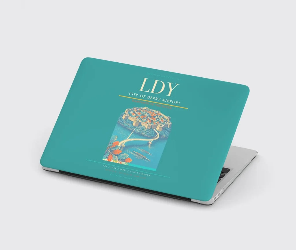 City of Derry Airport (LDY) design on turquoise MacBook case
