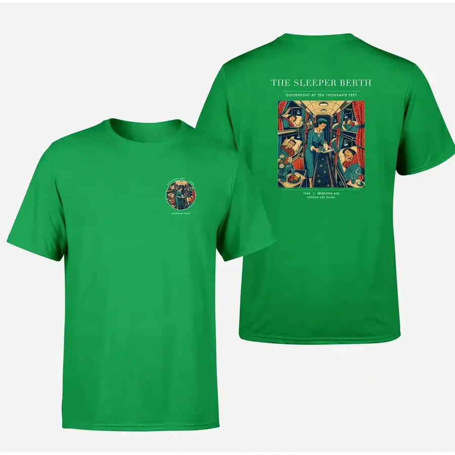 VINTAGE G4216 - The Sleeper Berth - Double-Side T-Shirt design on green double side t shirt