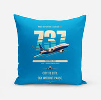 Thumbnail for Boeing 737 MAX 8 design on turquoise pillow