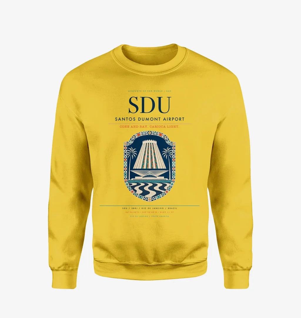 Santos Dumont Airport (SDU) design on yellow sweatshirt