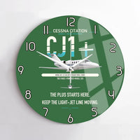 Thumbnail for Cessna Citation CJ1+ design on green no frame wall clock