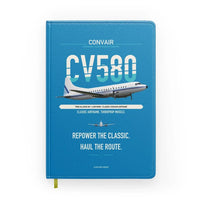 Thumbnail for Convair 580 design on turquoise notebook