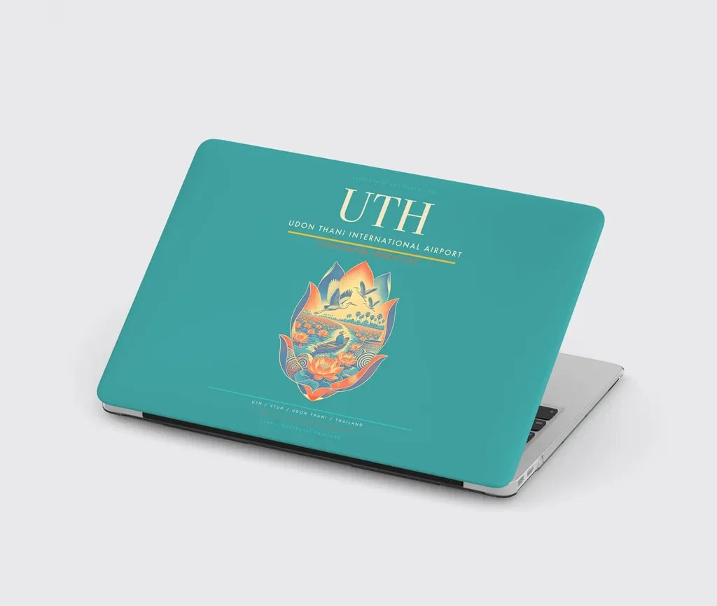 Udon Thani International Airport (UTH) design on turquoise MacBook case