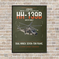 Thumbnail for Leonardo HH-139B vertical canvas print - framed - green army background