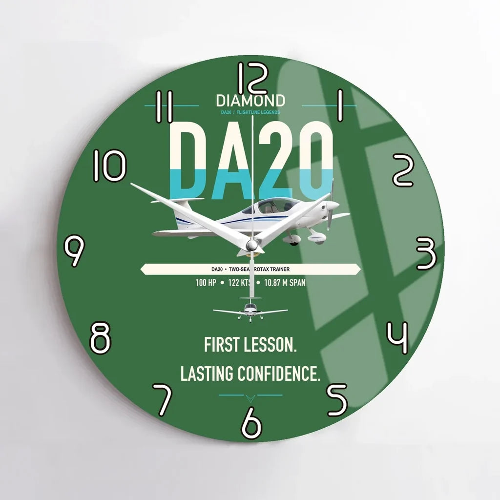 Diamond DA20 design on green no frame wall clock