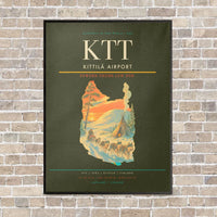 Thumbnail for Kittilä Airport KTT vertical canvas print - framed - green army background
