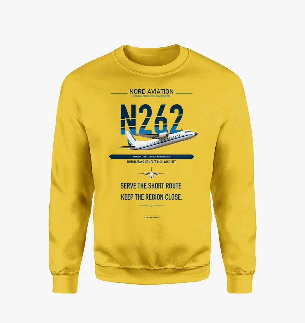 Nord 262A design on yellow sweatshirt