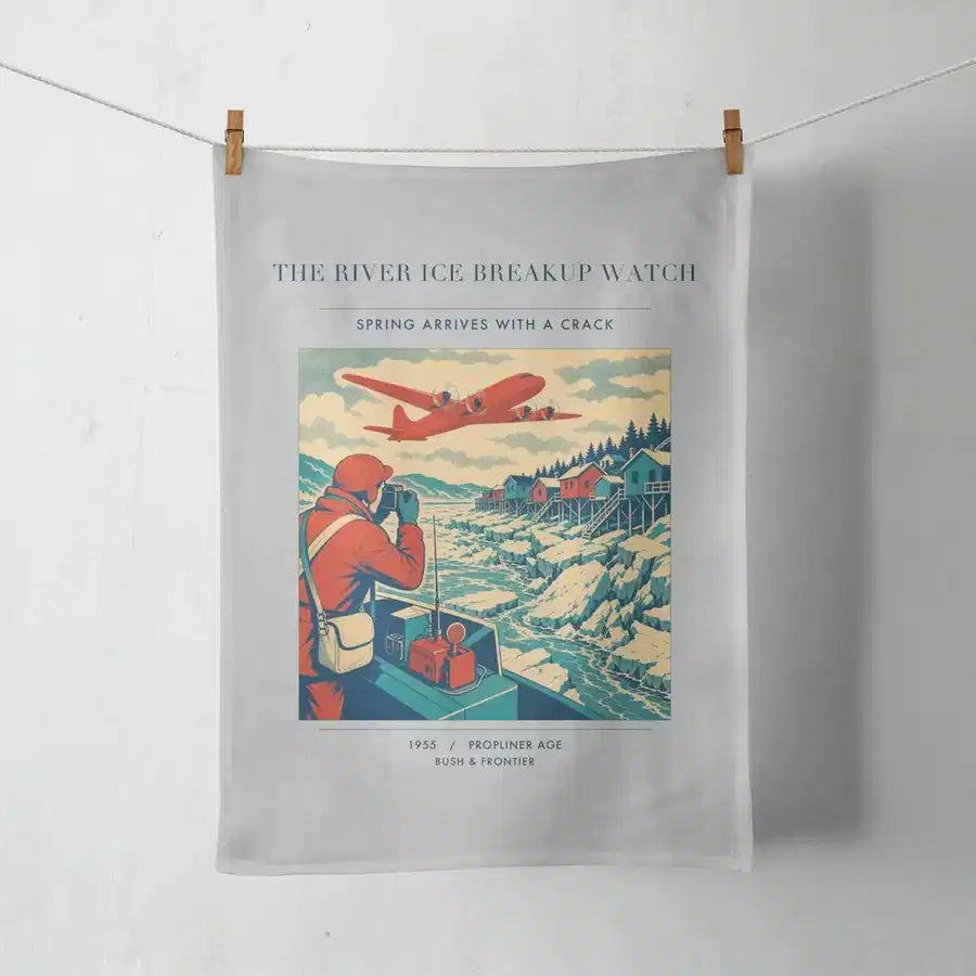 VINTAGE G4491 - The River Ice Breakup Watch - Designed Towels design on lightgray