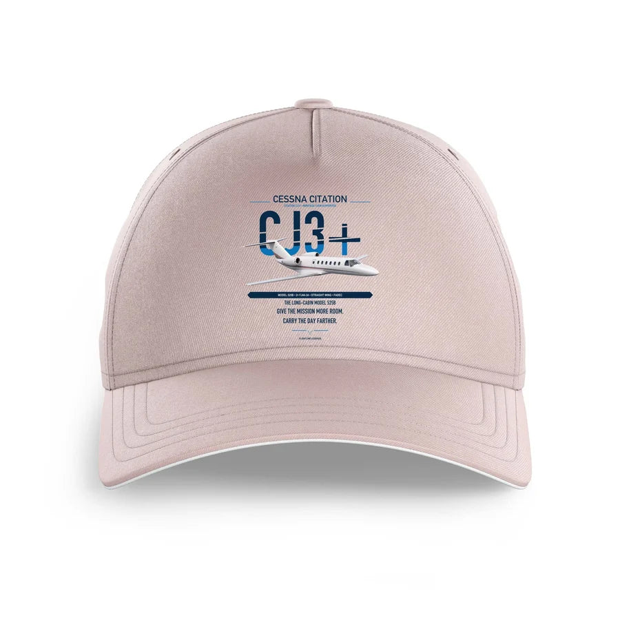 Cessna Citation CJ3+ design on pink printed hat