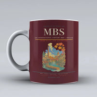 Thumbnail for MBS International Airport (MBS) airport code design on dark red ceramic mug