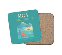 Thumbnail for Augusto C. Sandino International Airport (MGA) design on turquoise 1 piece coaster