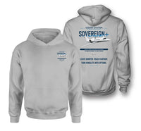 Thumbnail for Cessna Citation Sovereign+ design on light gray double-side hoodie, double-side print