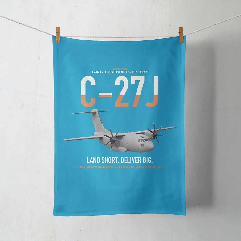 C-27J Spartan design on turquoise towel