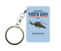 Thumbnail for Airbus Helicopters Tiger HAD design on light blue designed key chain, double-side print