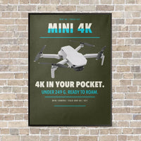 Thumbnail for DJI Mini 4K vertical canvas print - framed - green army background