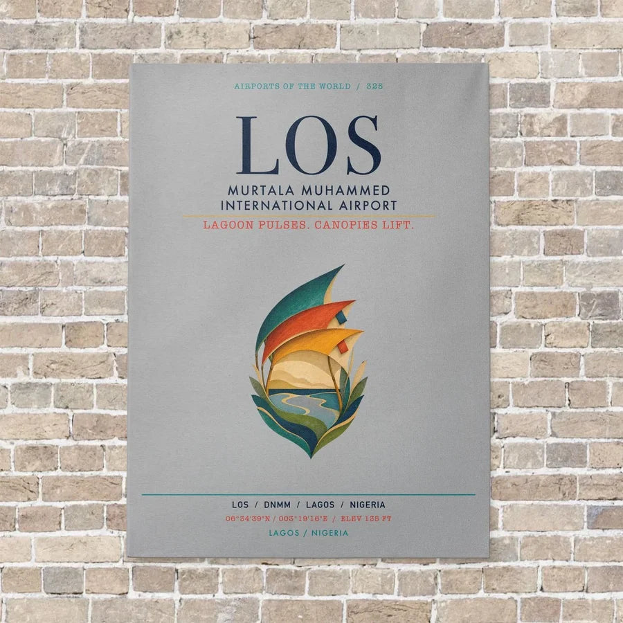 Murtala Muhammed International Airport LOS vertical canvas print - no frame - light gray background