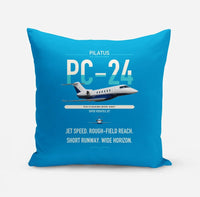 Thumbnail for Pilatus PC-24 design on turquoise pillow