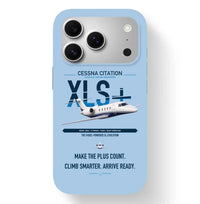 Thumbnail for Cessna Citation XLSPlus design on light blue magsafe iphone case, for iPhone 17 Pro