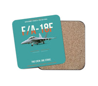 Thumbnail for F-A-18F Super Hornet Block III Two Crew One Strike design on turquoise 1 piece coaster