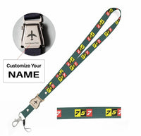 Thumbnail for Flat Colourful 757 seat belt lanyard - dark green with name