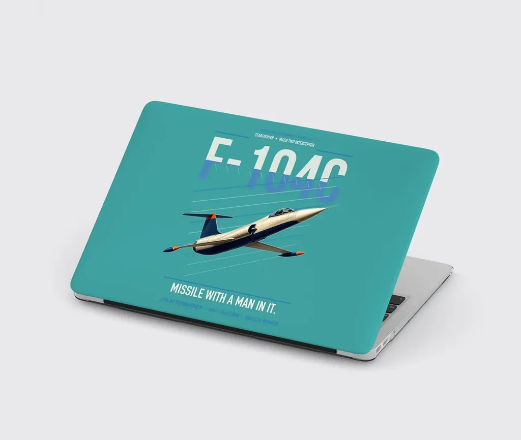 F-104C Starfighter design on turquoise MacBook case