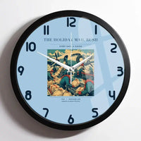 Thumbnail for VINTAGE G4255 - The Holiday Mail Rush - Designed Wall Clocks design on lightblue framed