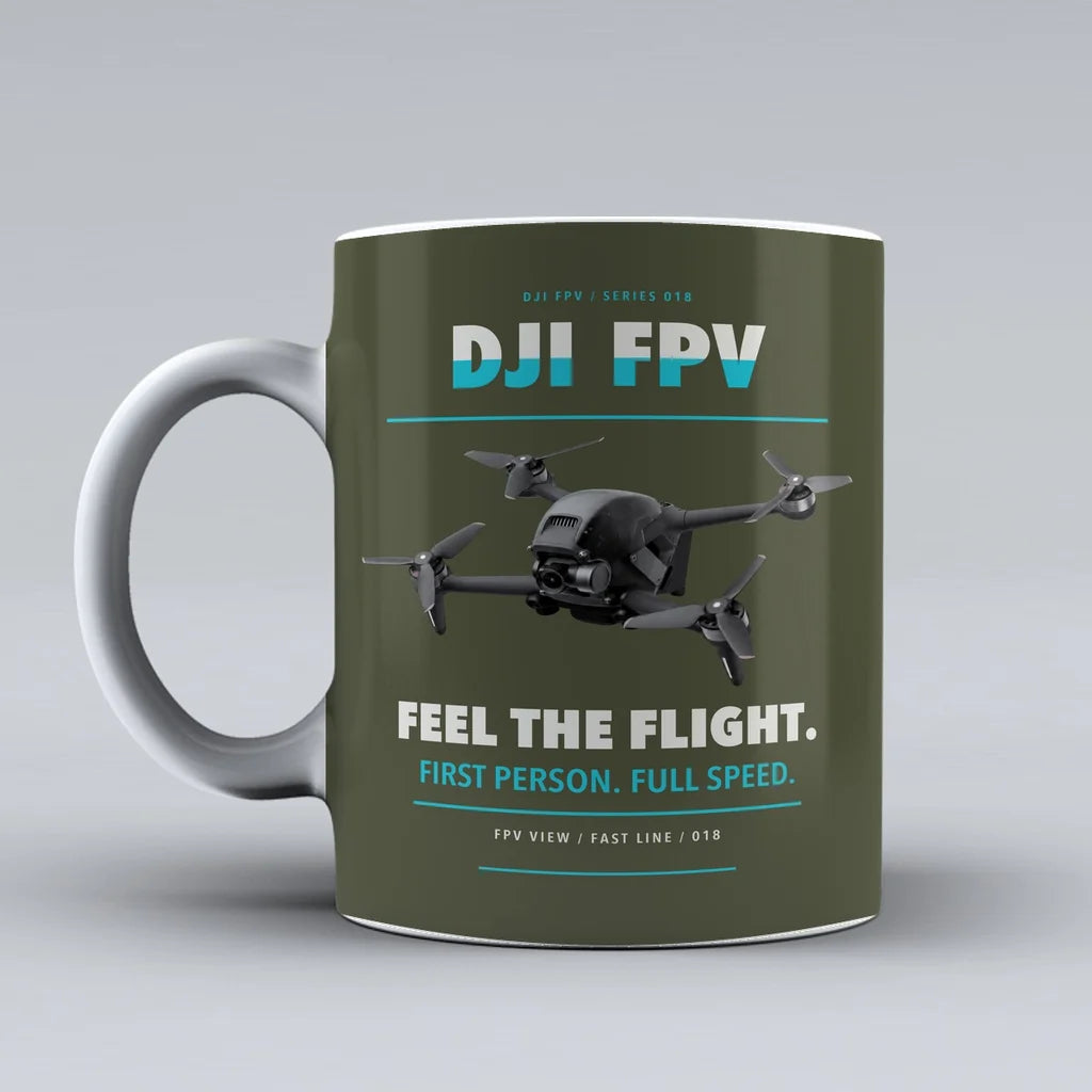 FPV Mug design on green army dji