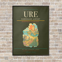 Thumbnail for Kuressaare Airport URE vertical canvas print - framed - green army background