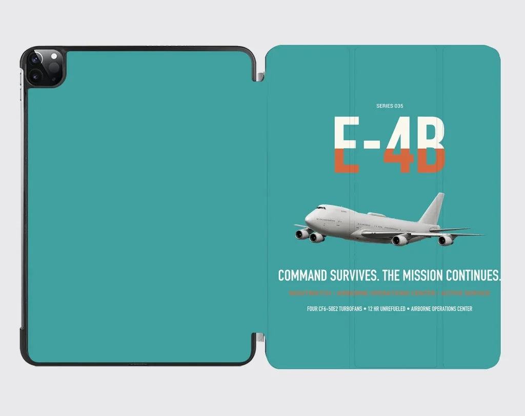 E-4B Nightwatch design on turquoise ipad tablet case