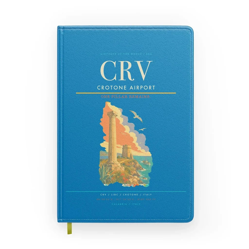 Crotone Airport (CRV) design on turquoise notebook
