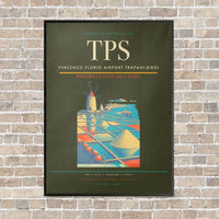 Thumbnail for Vincenzo Florio Airport Trapani-Birgi TPS vertical canvas print - framed - green army background