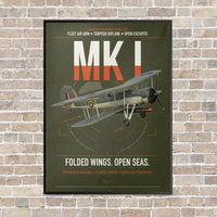 Thumbnail for Fairey Swordfish Mk I vertical canvas print - framed - green army background