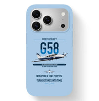 Thumbnail for Beechcraft Baron G58 design on light blue magsafe iphone case, for iPhone 17 Pro