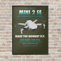 Thumbnail for DJI Mini 2 SE vertical canvas print - framed - green army background