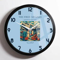 Thumbnail for VINTAGE G4048 - The First Airlines - Designed Wall Clocks design on lightblue framed