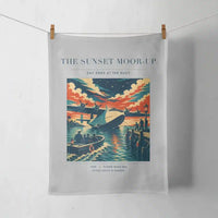 Thumbnail for VINTAGE G4277 - The Sunset Moor-Up - Designed Towels design on lightgray