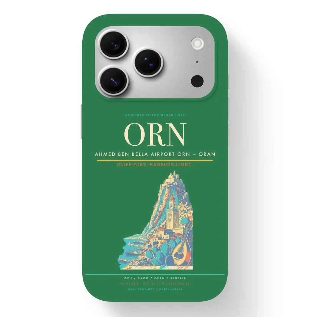 Oran Airport (ORN) design on green iPhone 17 Pro MagSafe case