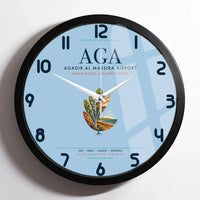 Thumbnail for Agadir Al Massira Airport (AGA) design on light blue framed wall clock