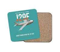 Thumbnail for Saab J 29F Tunnan design on turquoise 1 piece coaster