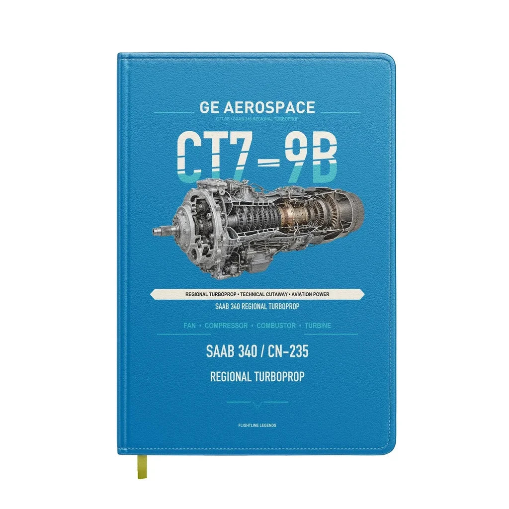 CT7-9B design on turquoise notebook