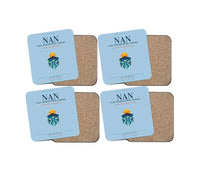 Thumbnail for Nadi International Airport (NAN) design on light blue 4 pieces set coaster