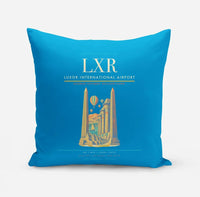 Thumbnail for Luxor International Airport (LXR) design on turquoise pillow