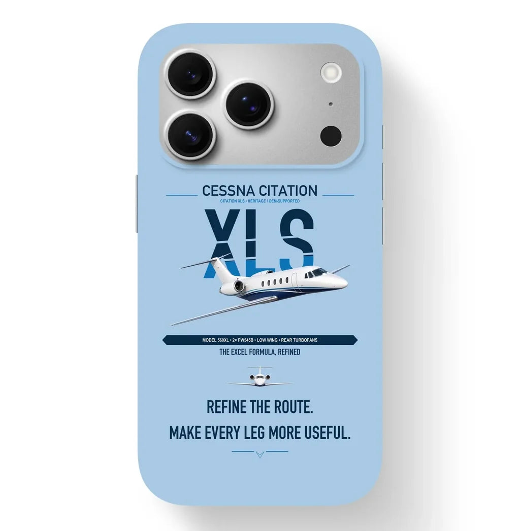 Cessna Citation XLS design on light blue magsafe iphone case, for iPhone 17 Pro