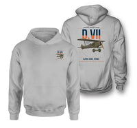 Thumbnail for Fokker D.VII design on light gray double-side hoodie, double-side print